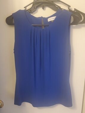 Calvin Klein Royal Blue Sleeveless Pleated Camisole